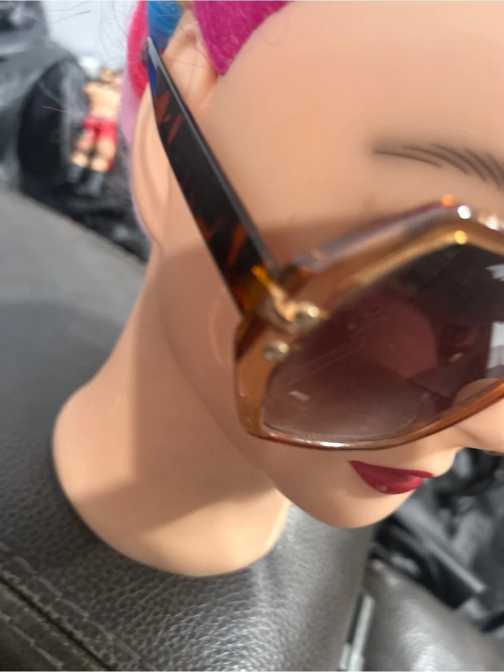 Oversized Brown Hexagon Sunglasses